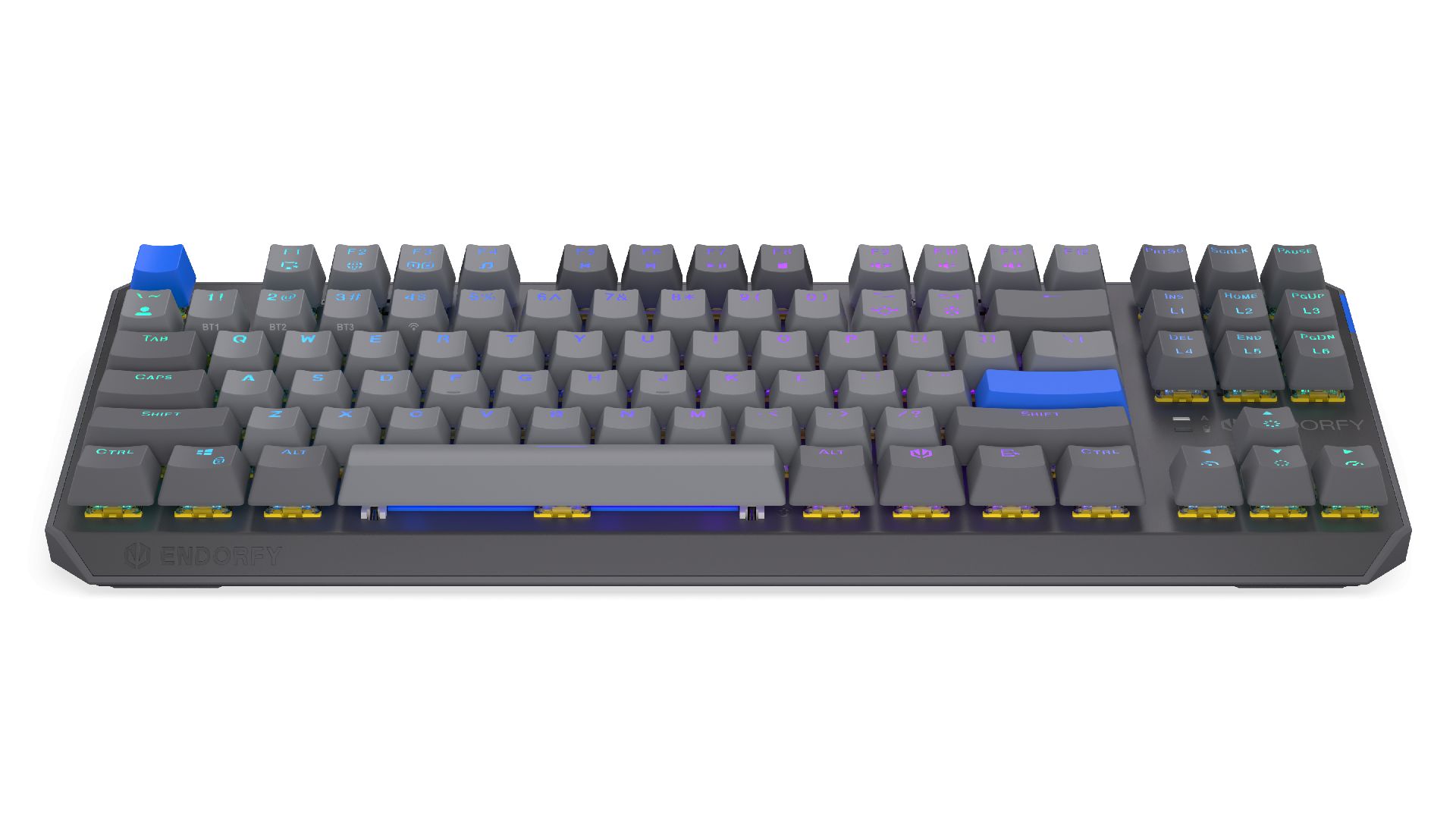 Endorfy Thock V2 TKL Wireless Bluetooth Yellow Switch Mechanical Keyboard Grey US