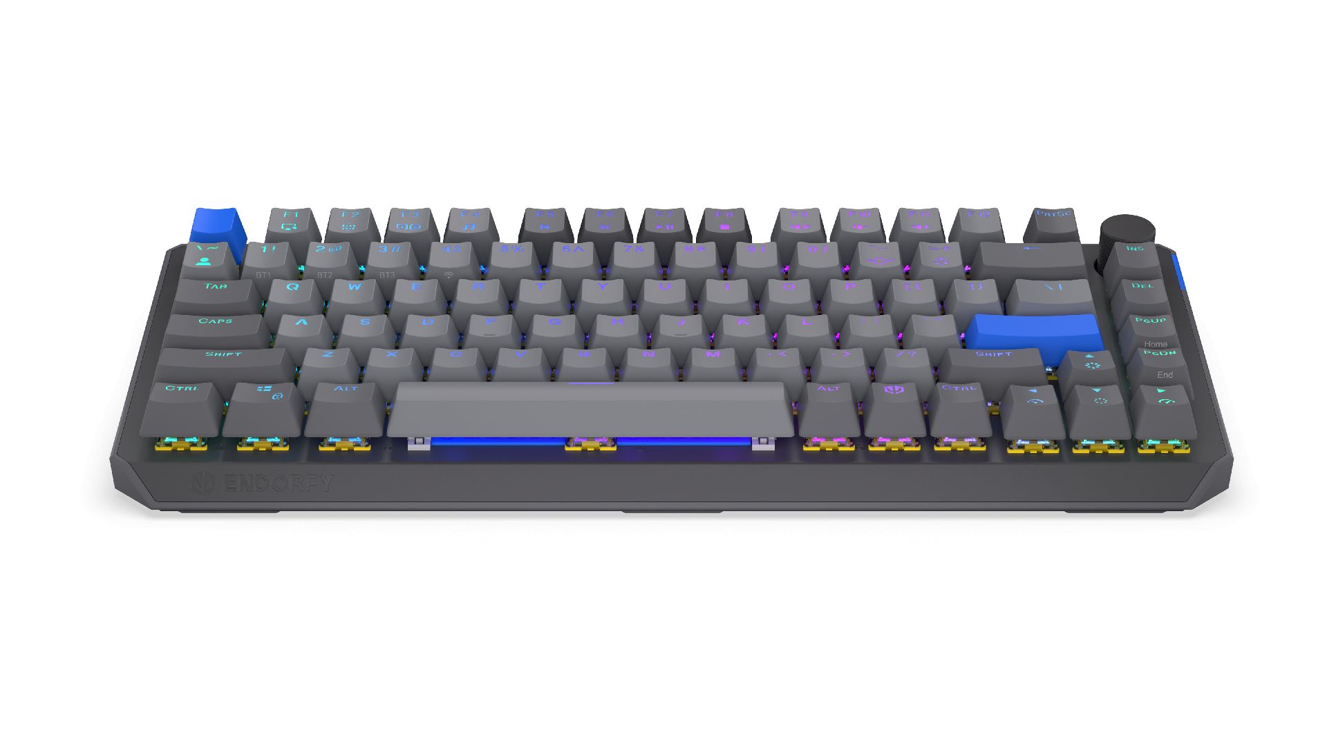 Endorfy Thock V2 75% Wireless Bluetooth Yellow Switch Mechanical Keyboard Grey US
