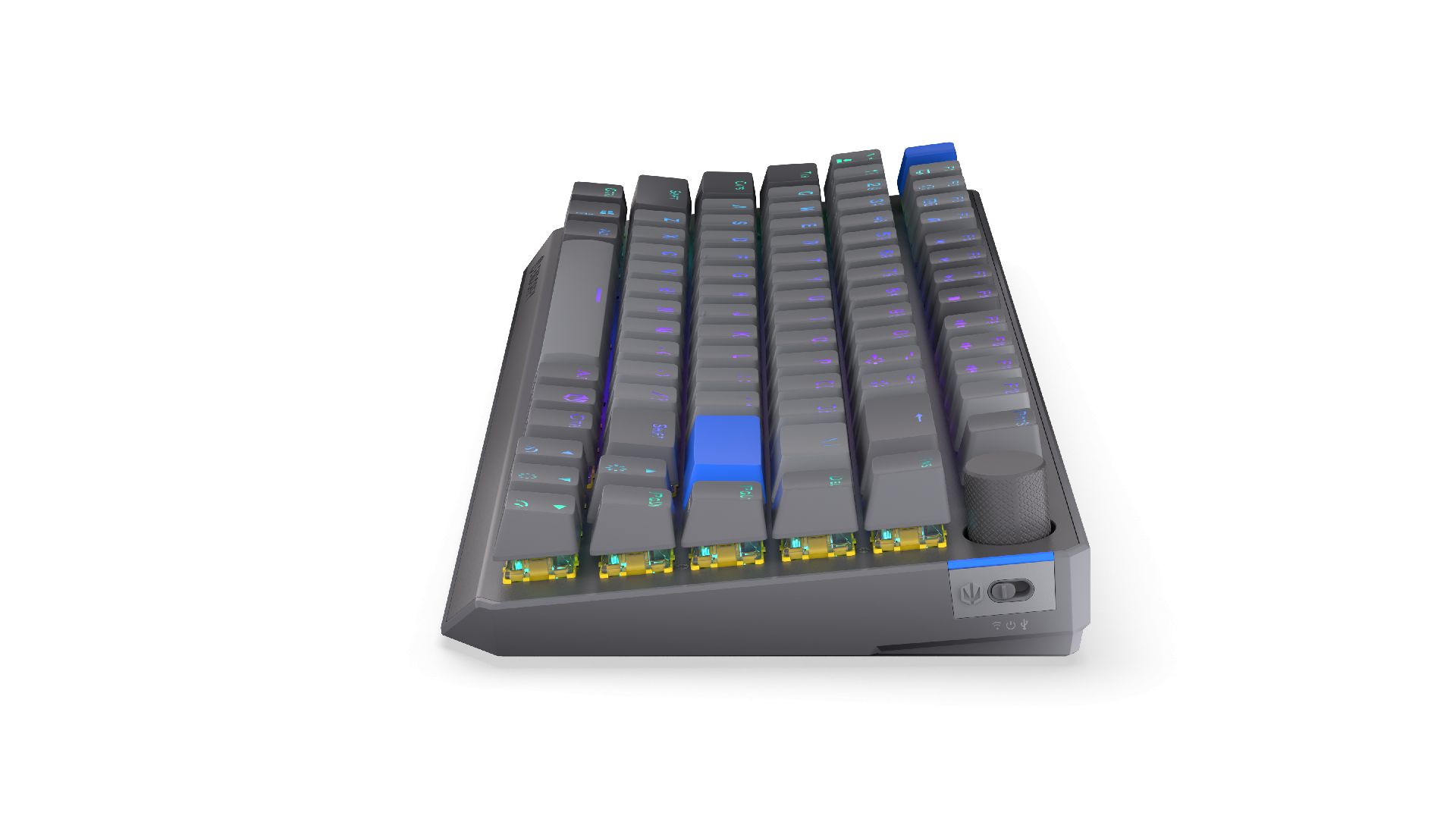 Endorfy Thock V2 75% Wireless Bluetooth Yellow Switch Mechanical Keyboard Grey US