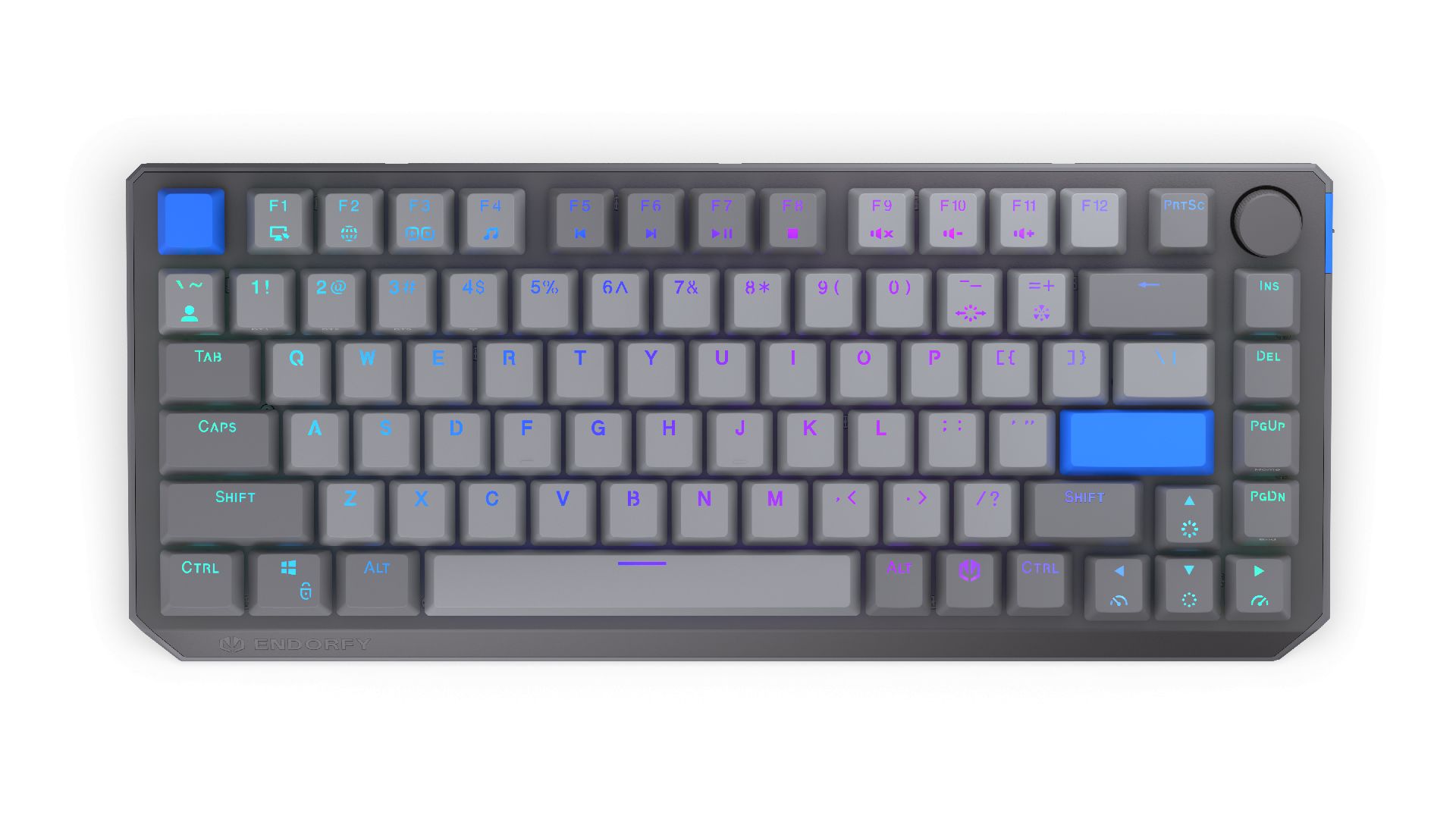 Endorfy Thock V2 75% Wireless Bluetooth Yellow Switch Mechanical Keyboard Grey US