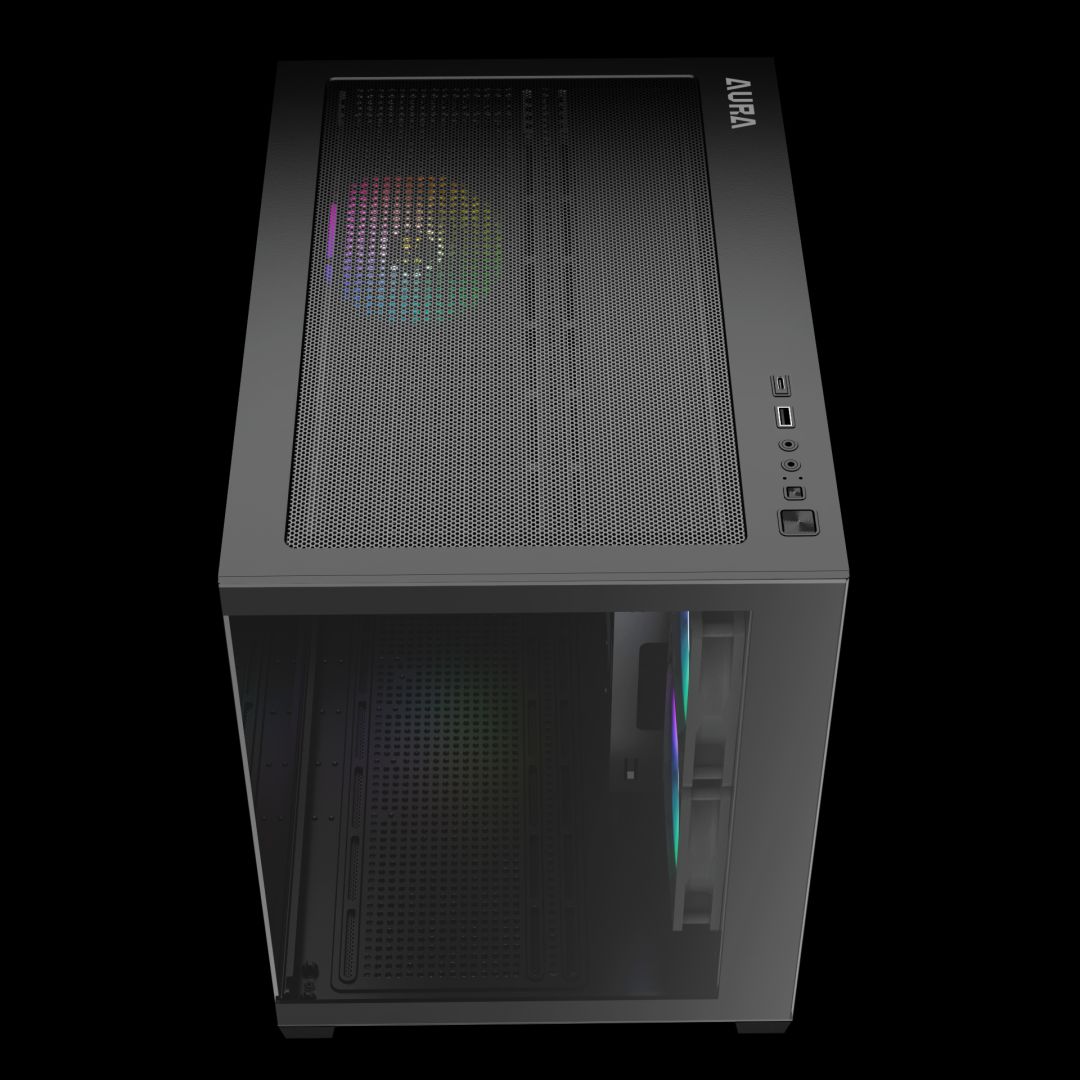 Gamdias Aura GC10M V2 ARGB Tempered Glass Black