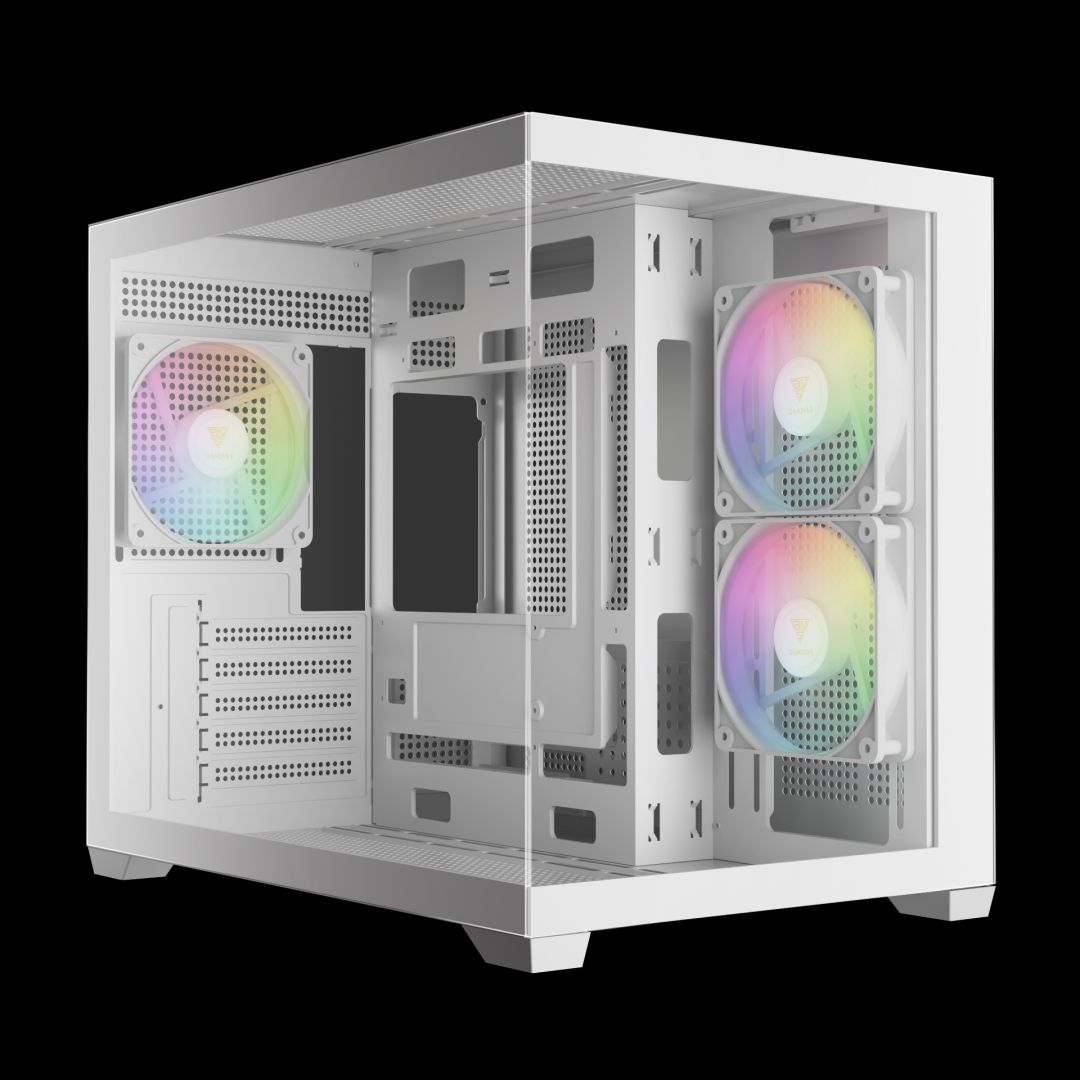 Gamdias Aura GC10M V2 WH ARGB Tempered Glass White