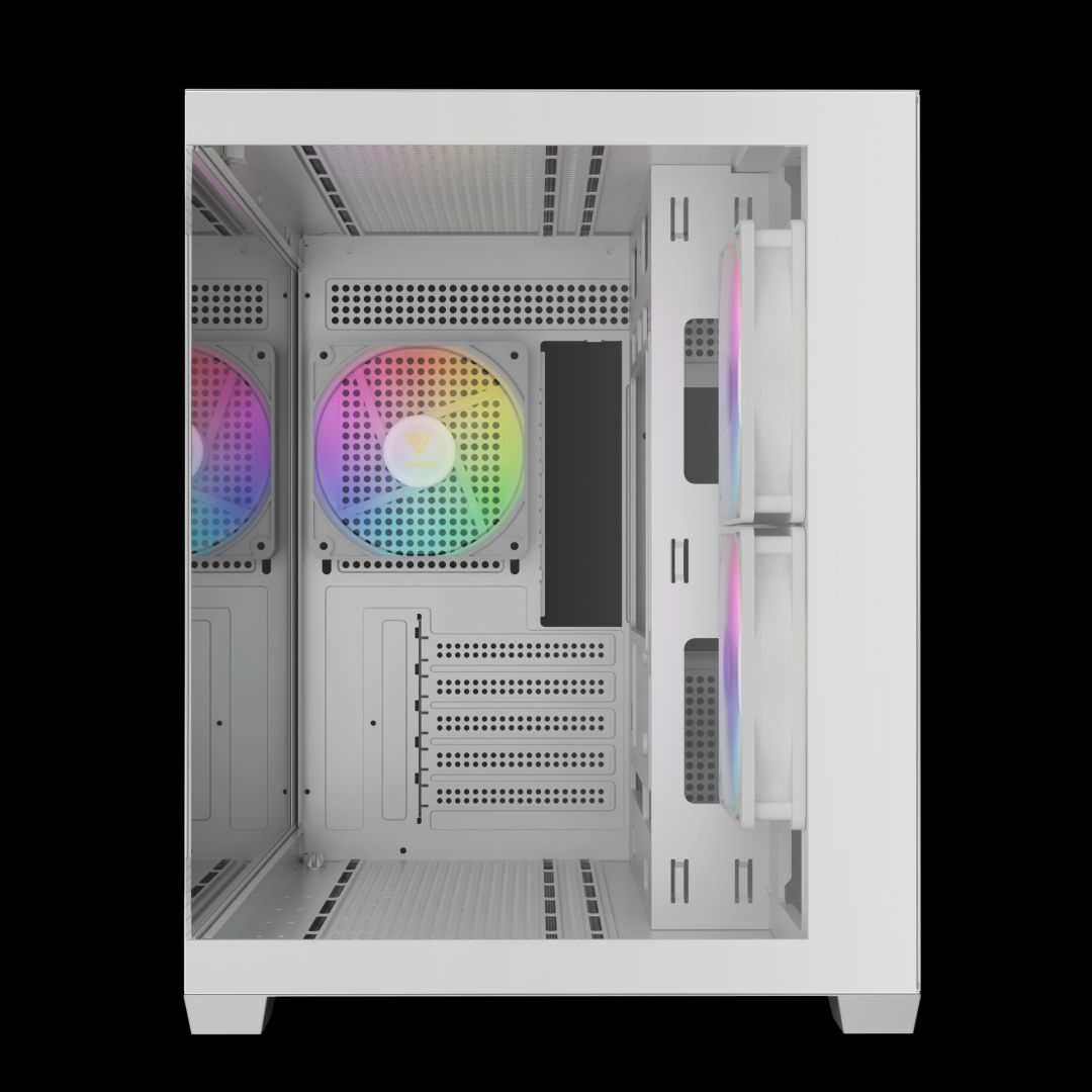 Gamdias Aura GC10M V2 WH ARGB Tempered Glass White