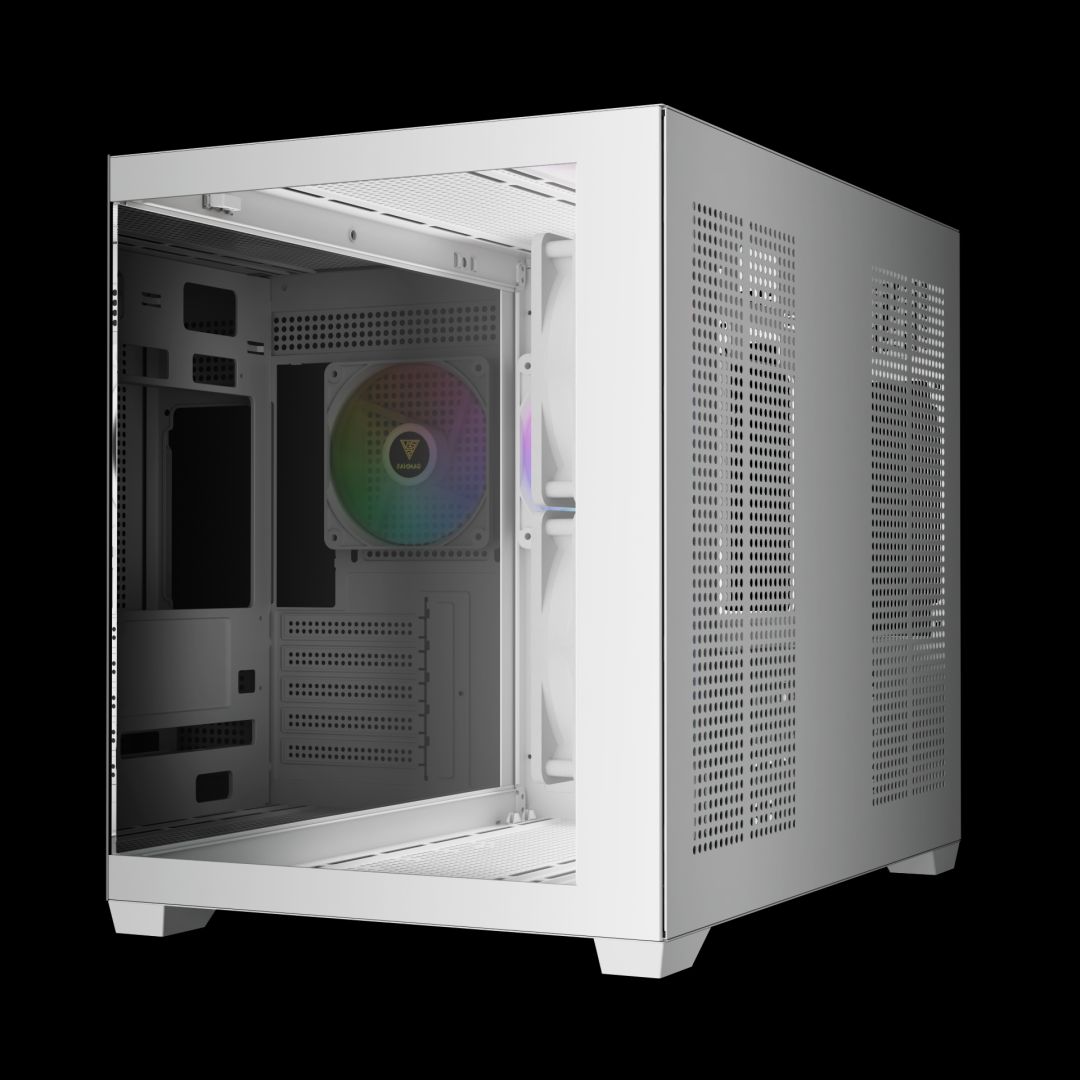 Gamdias Aura GC10M V2 WH ARGB Tempered Glass White