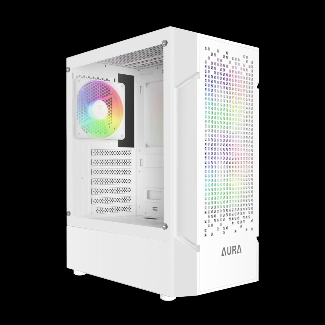 Gamdias Aura GC7 ARGB Tempered Glass White