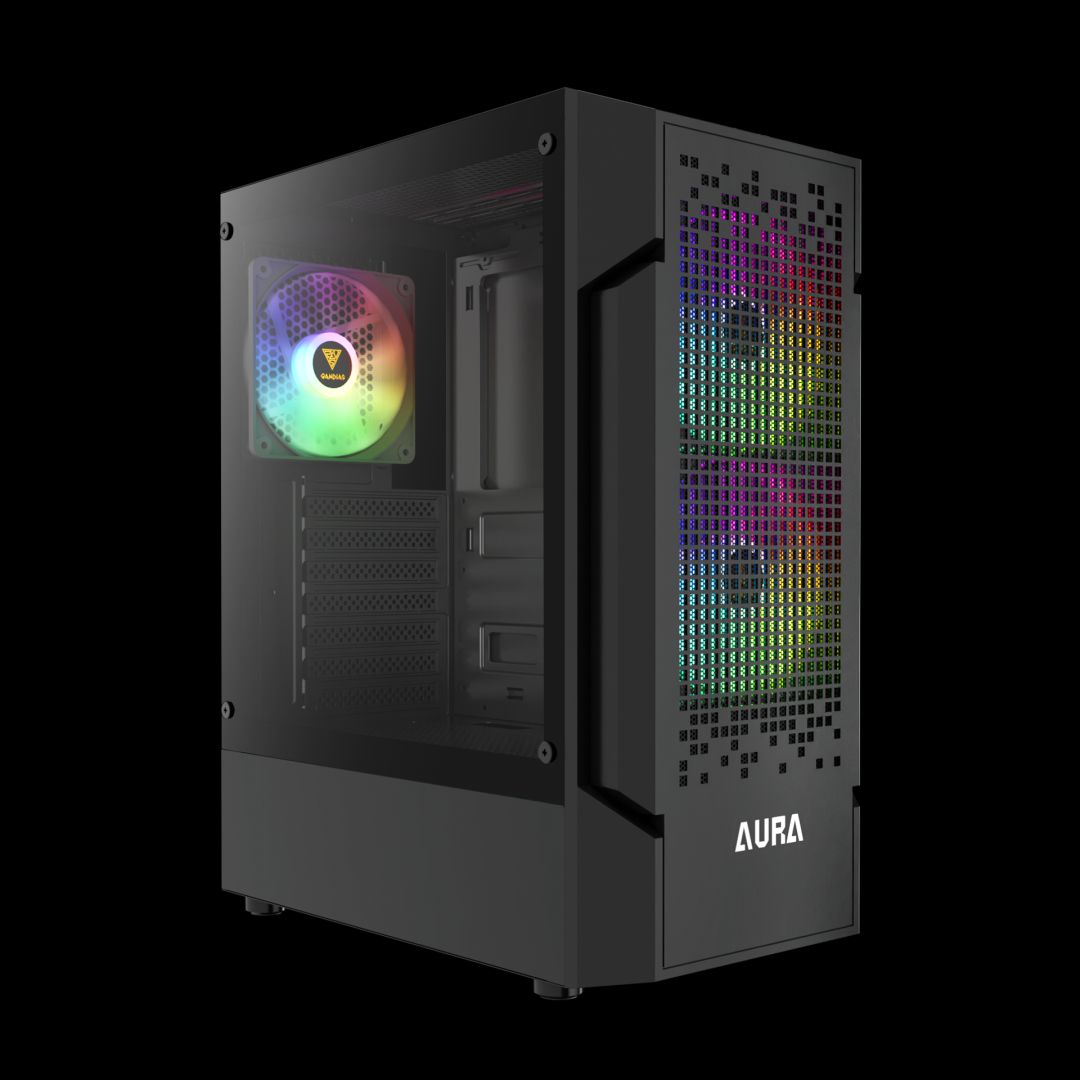 Gamdias Aura GC7 ARGB Tempered Glass Black