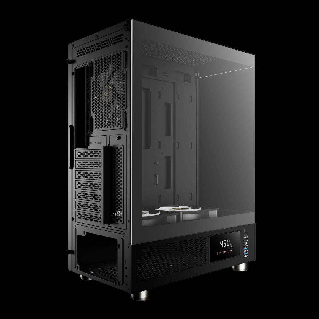 Gamdias Atlas E1 ARGB Tempered Glass Black
