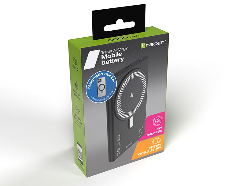 Tracer AirMag2 5000mAh PowerBank Black