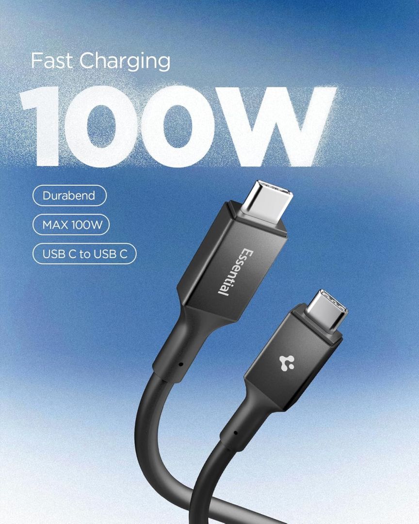 Spigen Essential USB C to USB C 100W Cable 1m Black