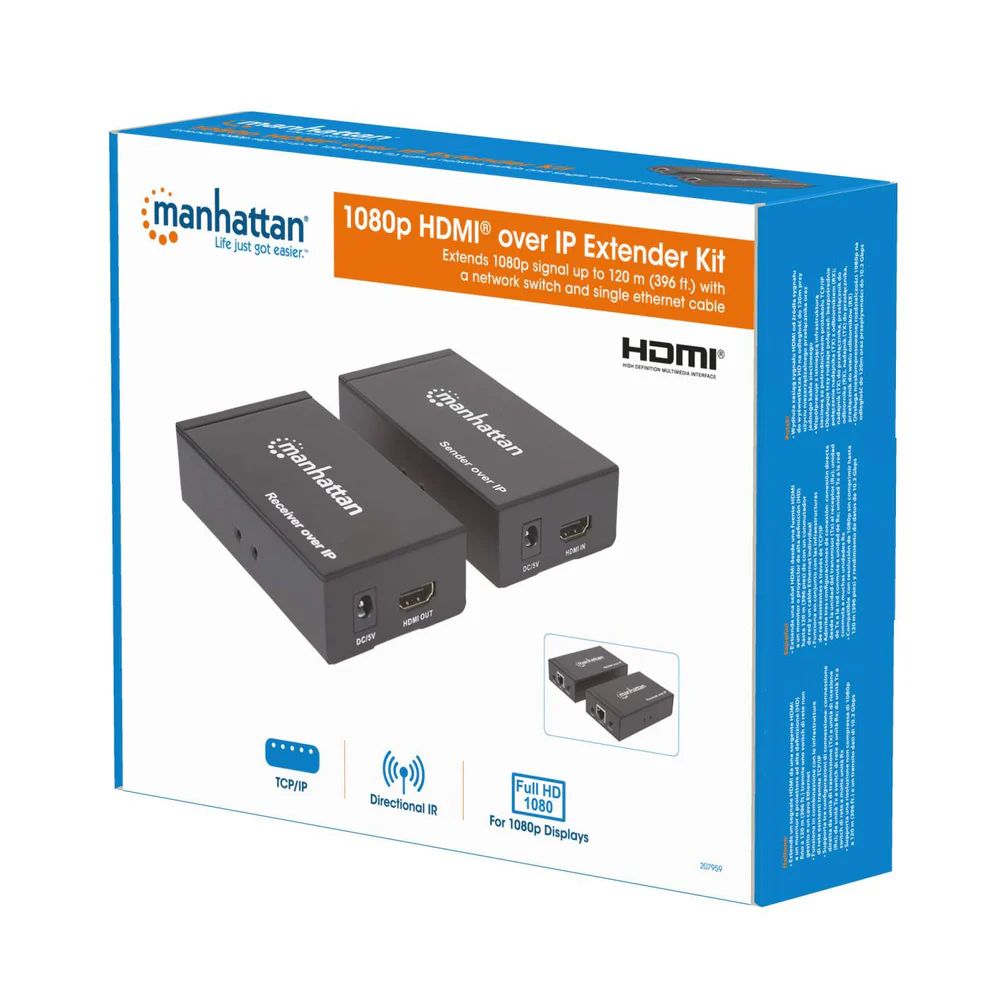 Manhattan 1080p HDMI over IP Extender Splitter Kit Black