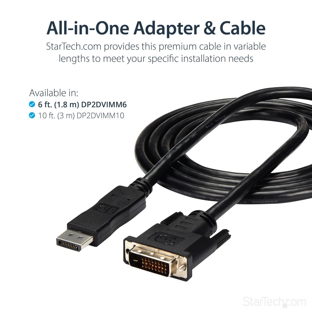 Startech DisplayPort to DVI-D Cable Single Link 3m Black