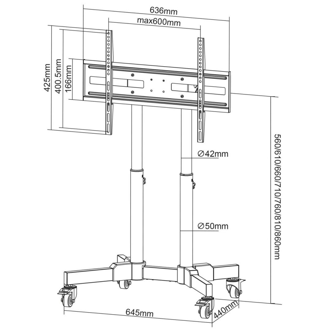 Manhattan Compact Height-Adjustable TV Cart 23