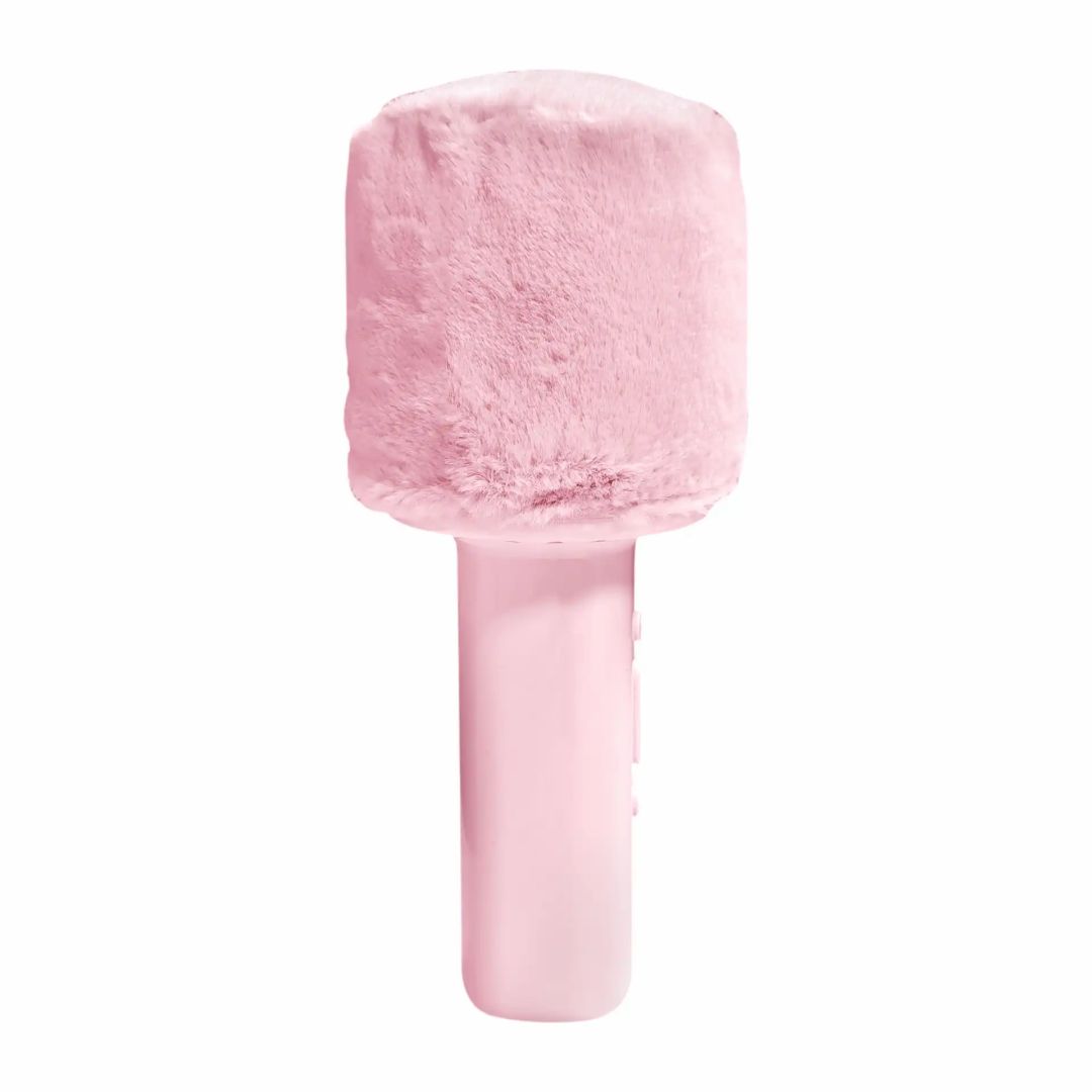 Denver KMS-30RO Bluetooth Karaoke Microphone Speaker with fluffy top Rose