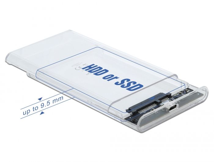 DeLock External Enclosure for 2,5″ SATA HDD / SSD with SuperSpeed USB 10 Gbps (USB 3.1 Gen 2)