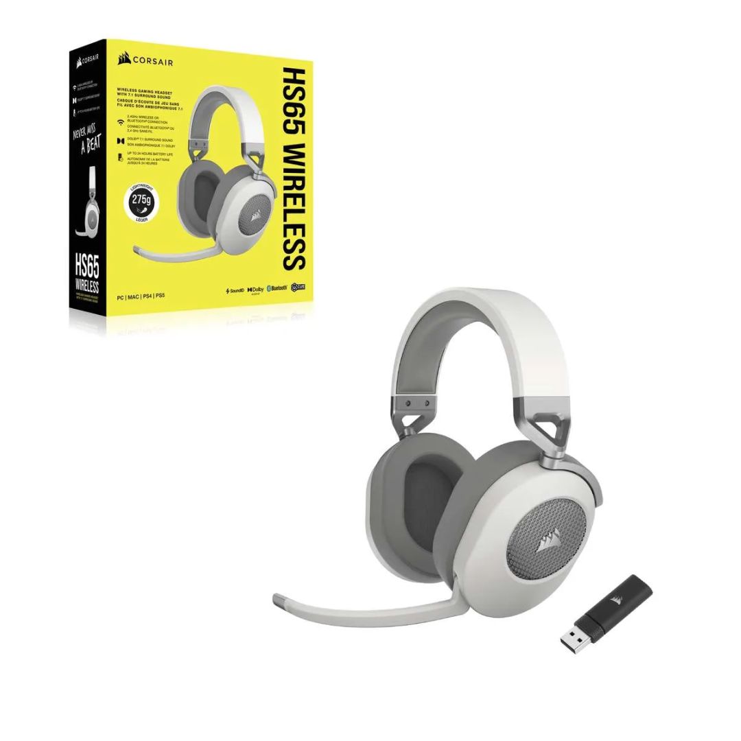 Corsair HS65 v2 Wireless Bluetooth Gaming Headset White