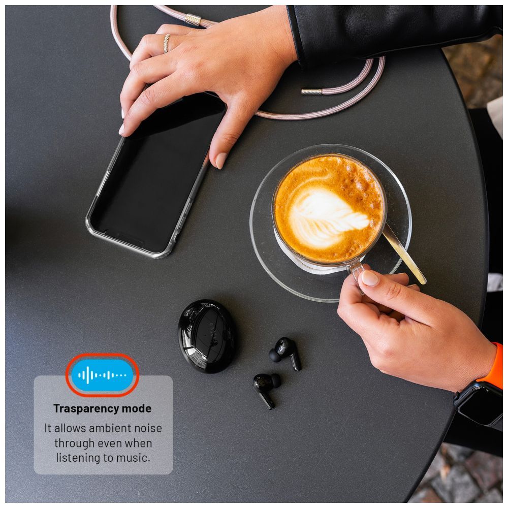 FIXED vezeték nélküli fejhallgató, Bluetooth 5.3, fekete