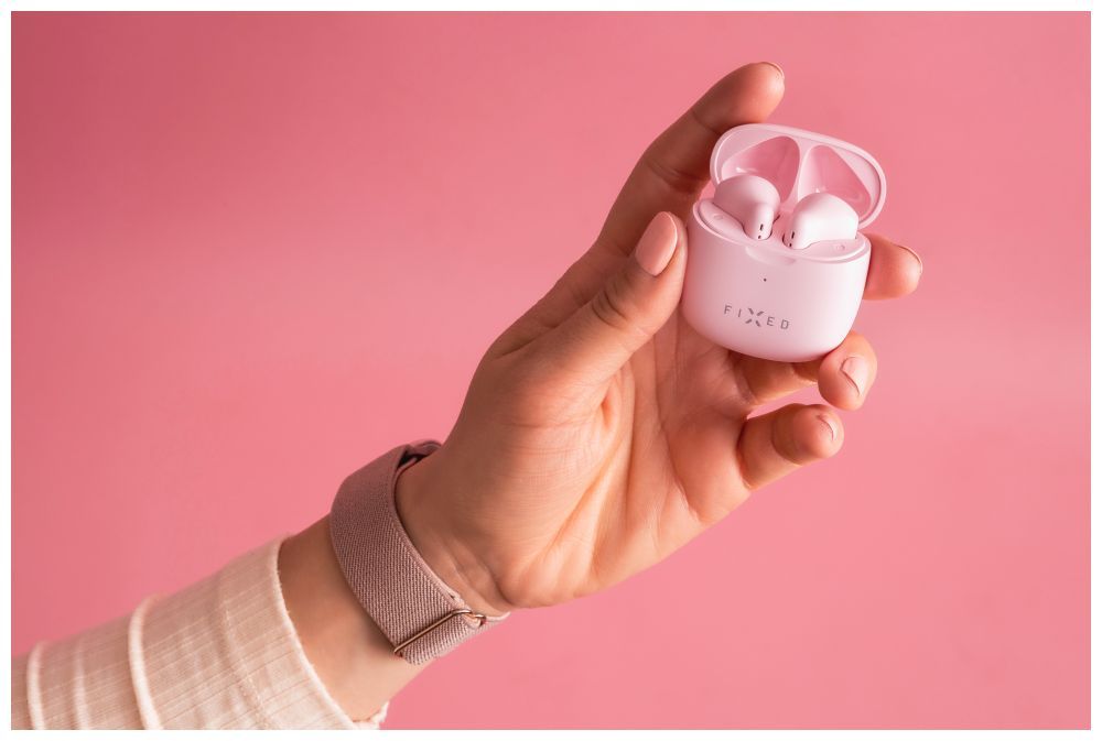 FIXED Pods TWS mikrofonos sztereó fülhallgató, rózsaszín, FIXPDS-PI