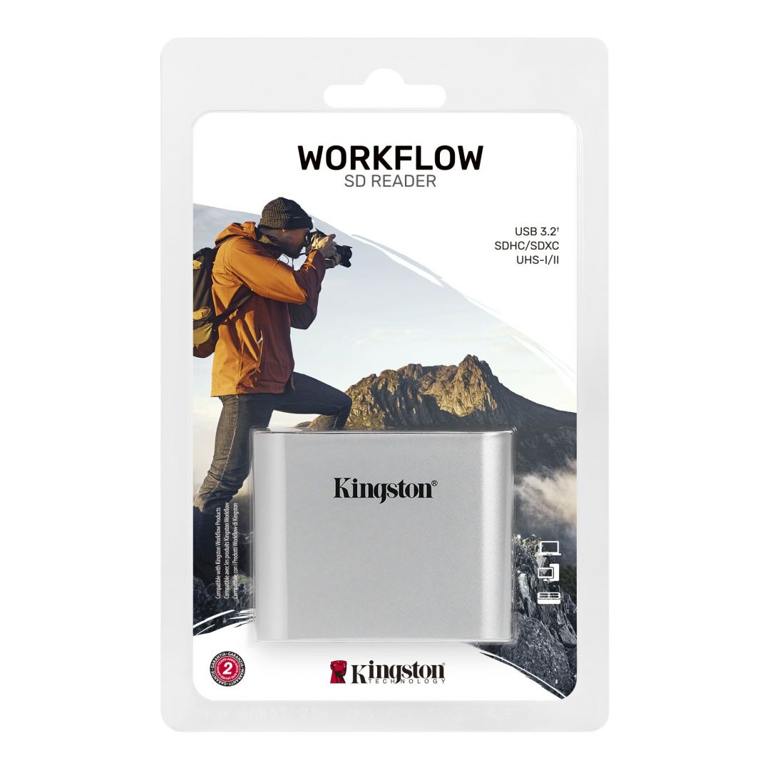 Kingston Workflow SD USB 3.2 UHS-II Card Reader Silver