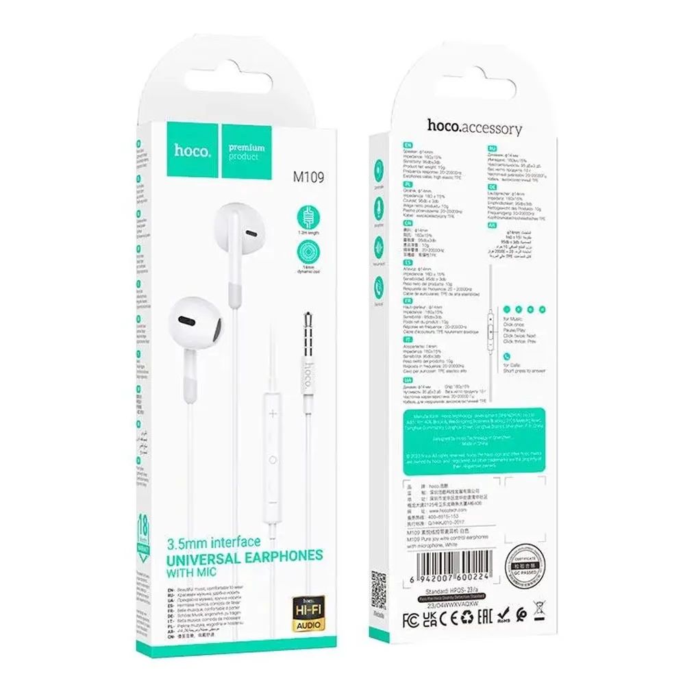 Hoco M109 Pure Joy Headset White