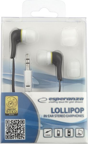 Esperanza EH146K Stereo Earphones Lollipop Black
