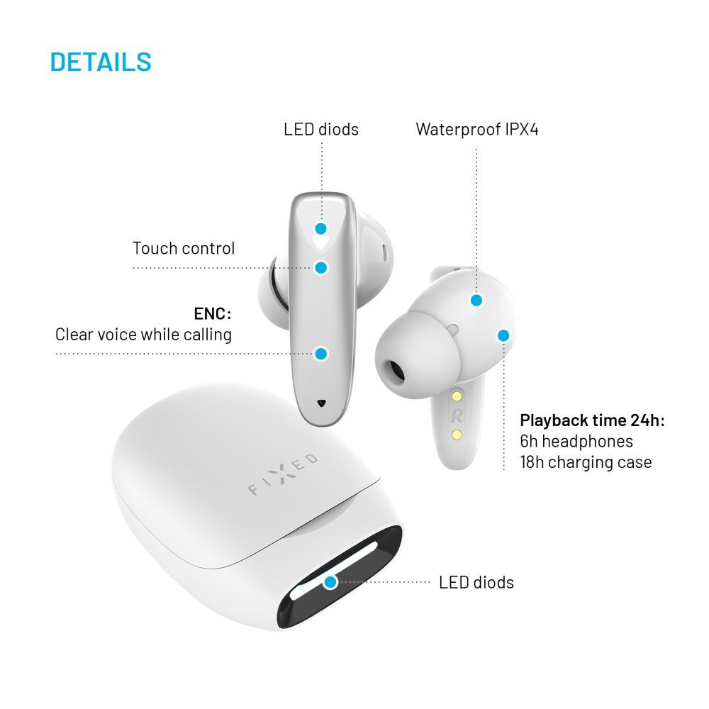 FIXED Gamer füllhallgató, fehér