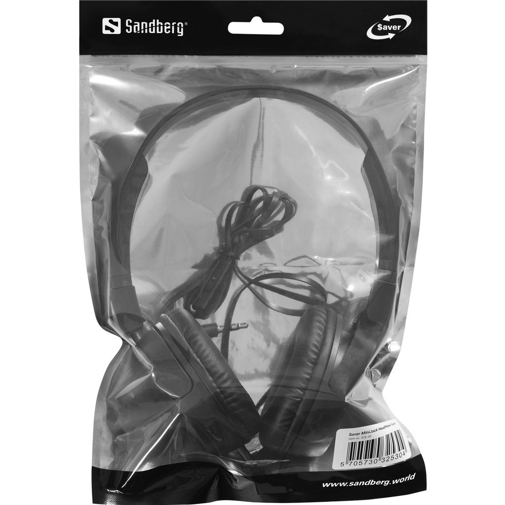 Sandberg Saver MiniJack HeadPhone Travel Black