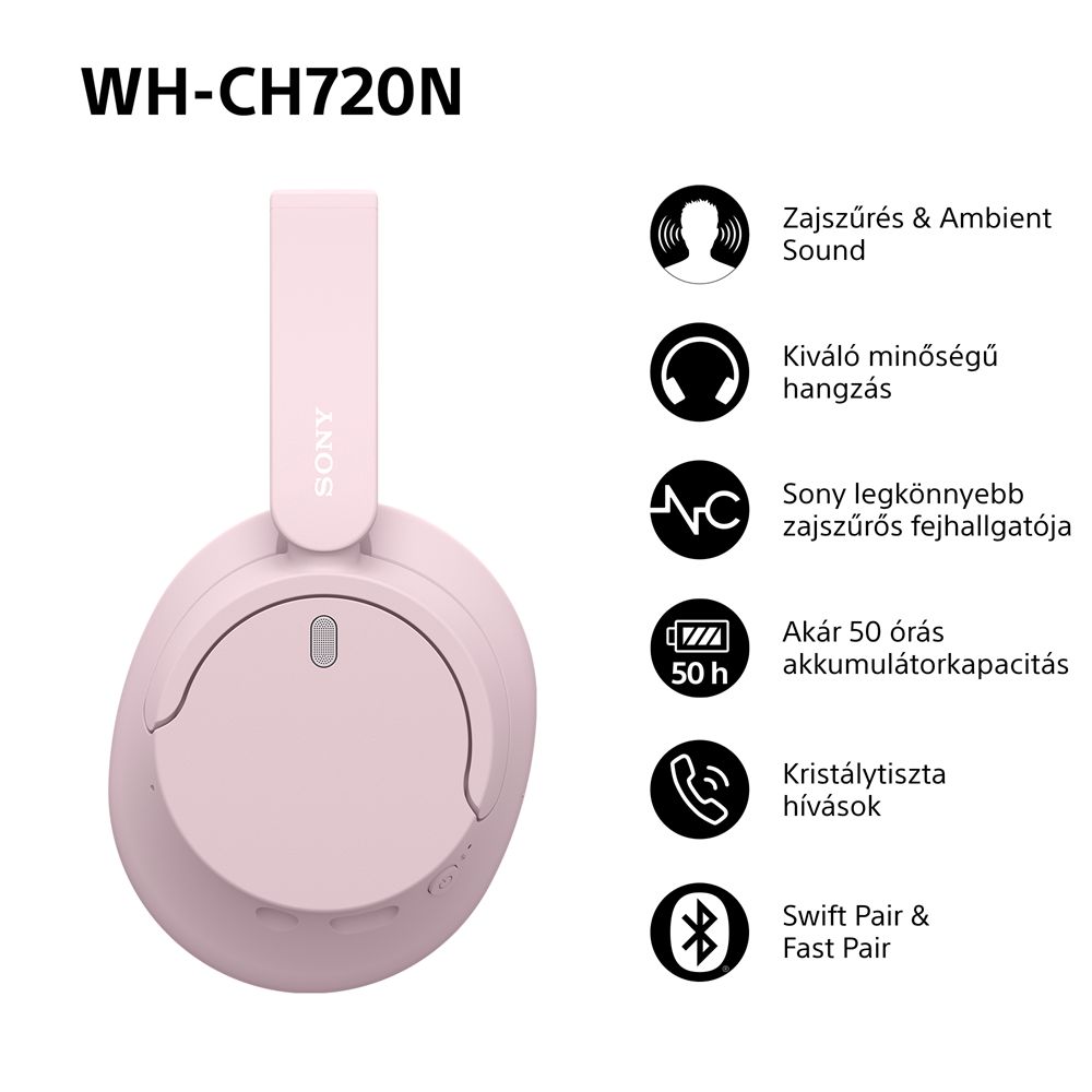 Sony WHCH720NP Bluetooth Headset Pink
