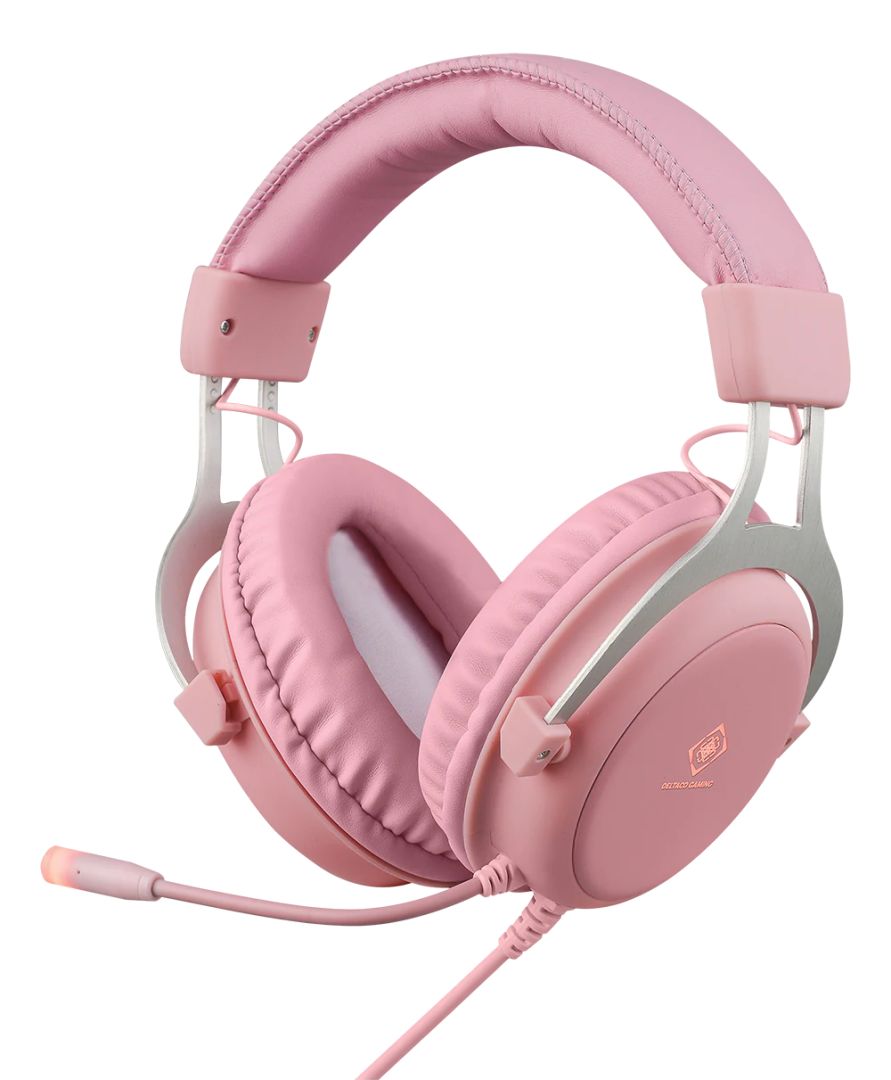 Deltaco PH85 Gaming Headset Pink