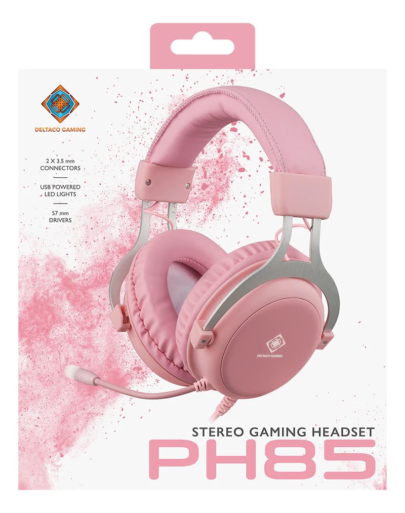 Deltaco PH85 Gaming Headset Pink