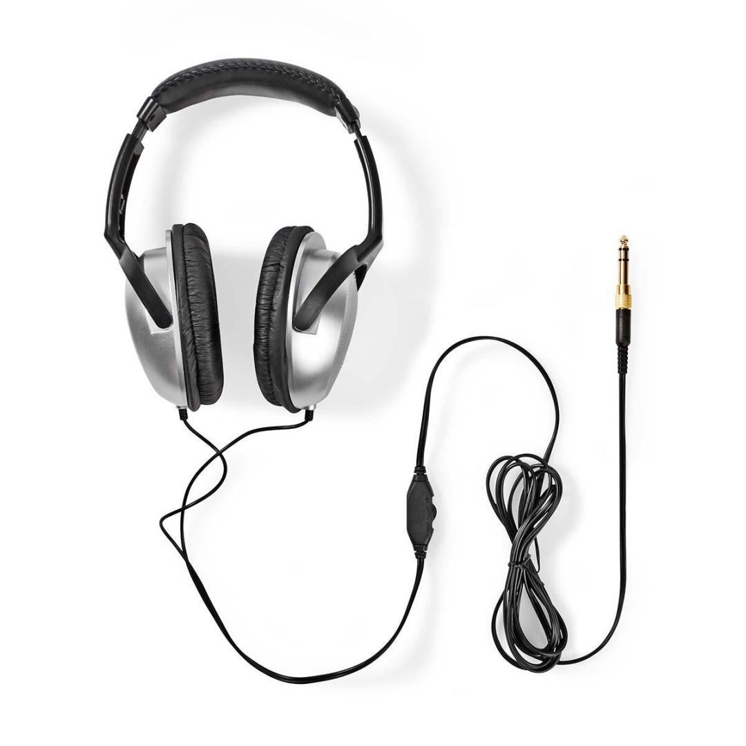 Nedis HPWD1200BK Over-Ear Wired Headphones Black/Silver