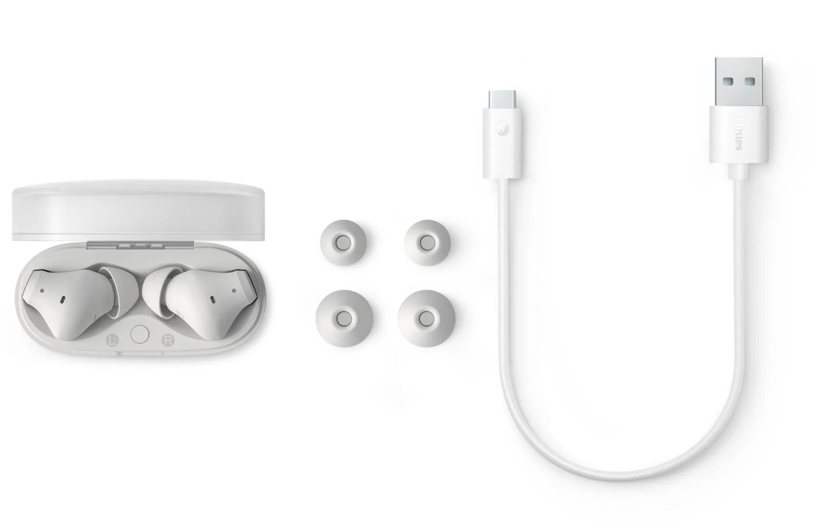 Philips TAT2000BK TWS Bluetooth Headset White
