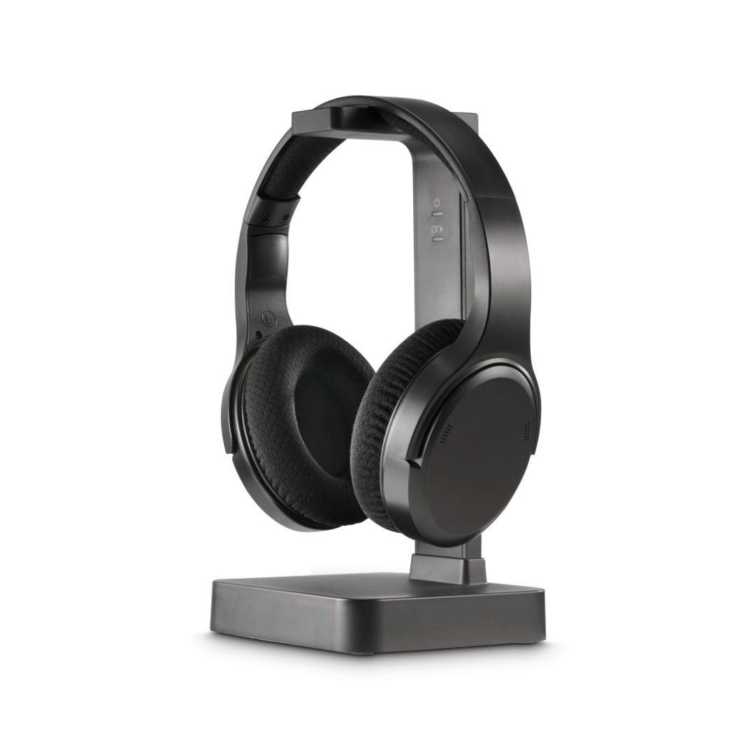 Hama TV Headphones, Wireless Bluetooth Headset + Stand Black