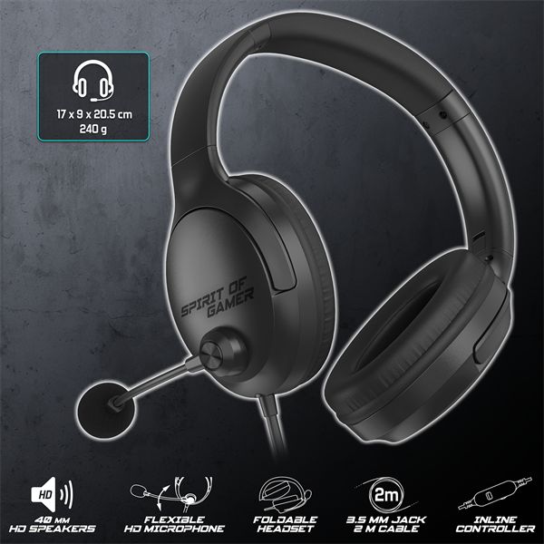 Spirit Of Gamer PRO H4 Gaming Headset Black