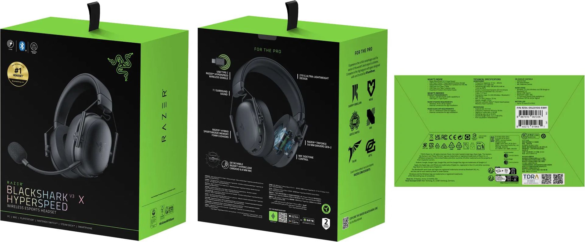 Razer BlackShark V3 X Hyperspeed Wireless Bluetooth Headset Black