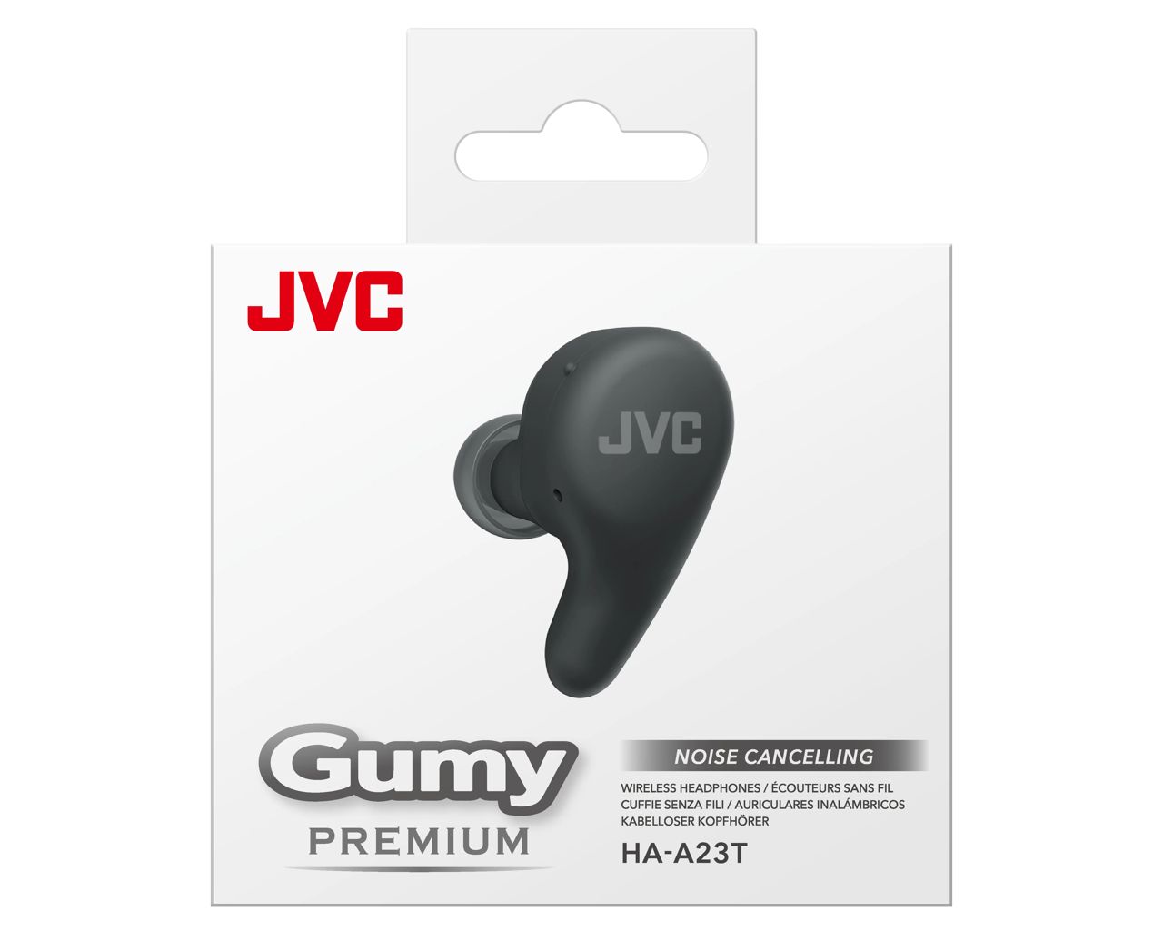 JVC HA-A23T Gumy Premium Wireless Headphones with Noise Cancellation Olive Black
