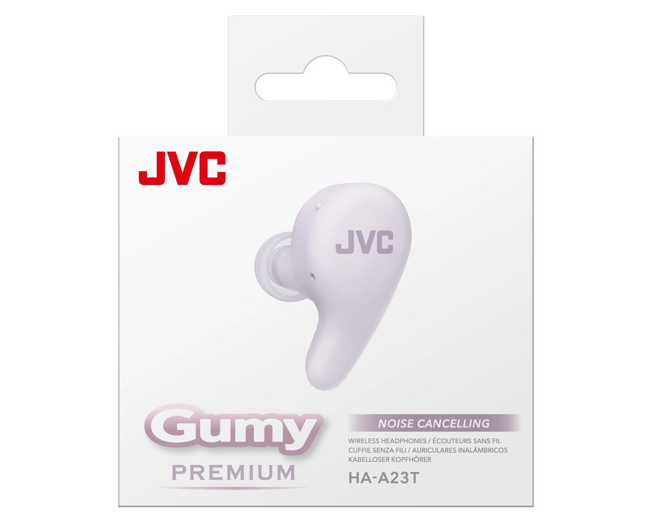 JVC HA-A23T Gumy Premium Wireless Headphones with Noise Cancellation Grape Yoghurt