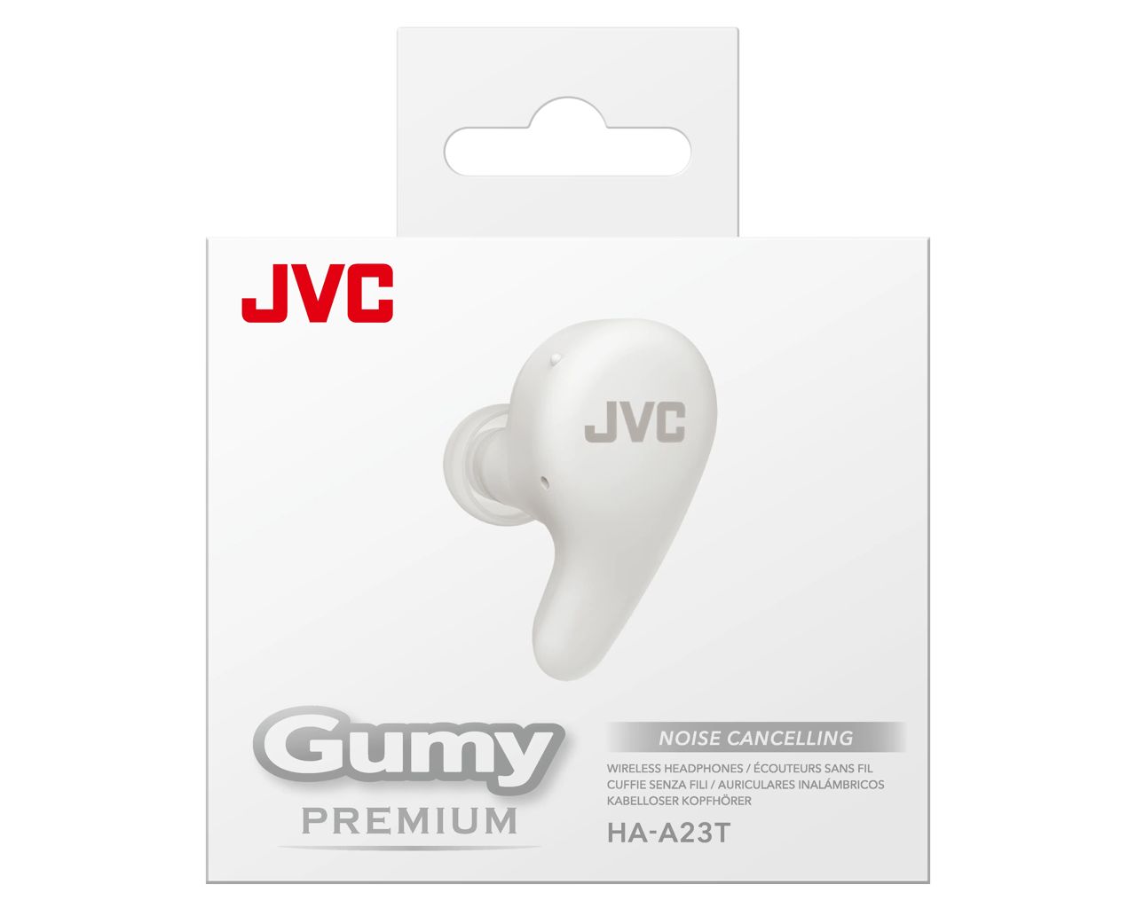 JVC HA-A23T Gumy Premium Wireless Headphones with Noise Cancellation Coconut White