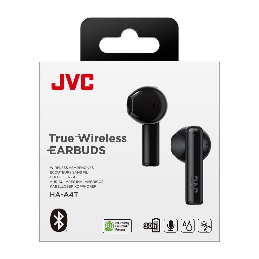 JVC HA-A4T Wireless earbuds with comfortable sound and long-lasting playtime Black