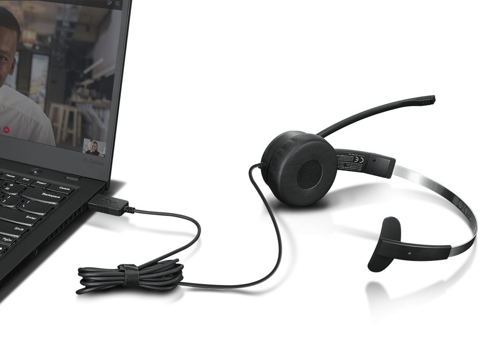 Lenovo 100 Mono USB Headset Black
