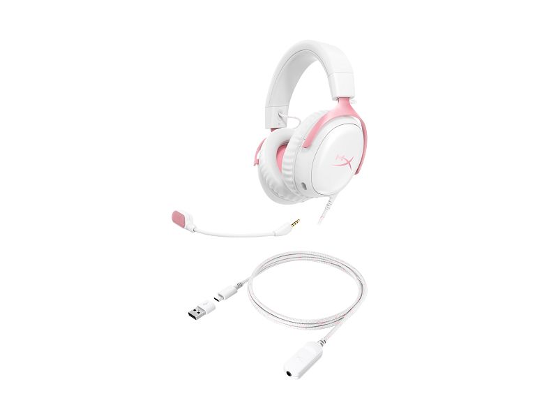 HP HyperX Cloud III Gaming Headset White/Pink