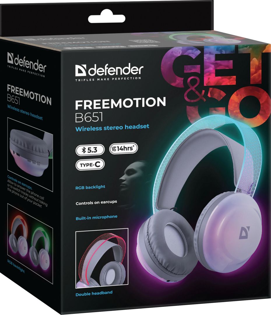 Defender FreeMotion B651 Wireless stereo headset Grey