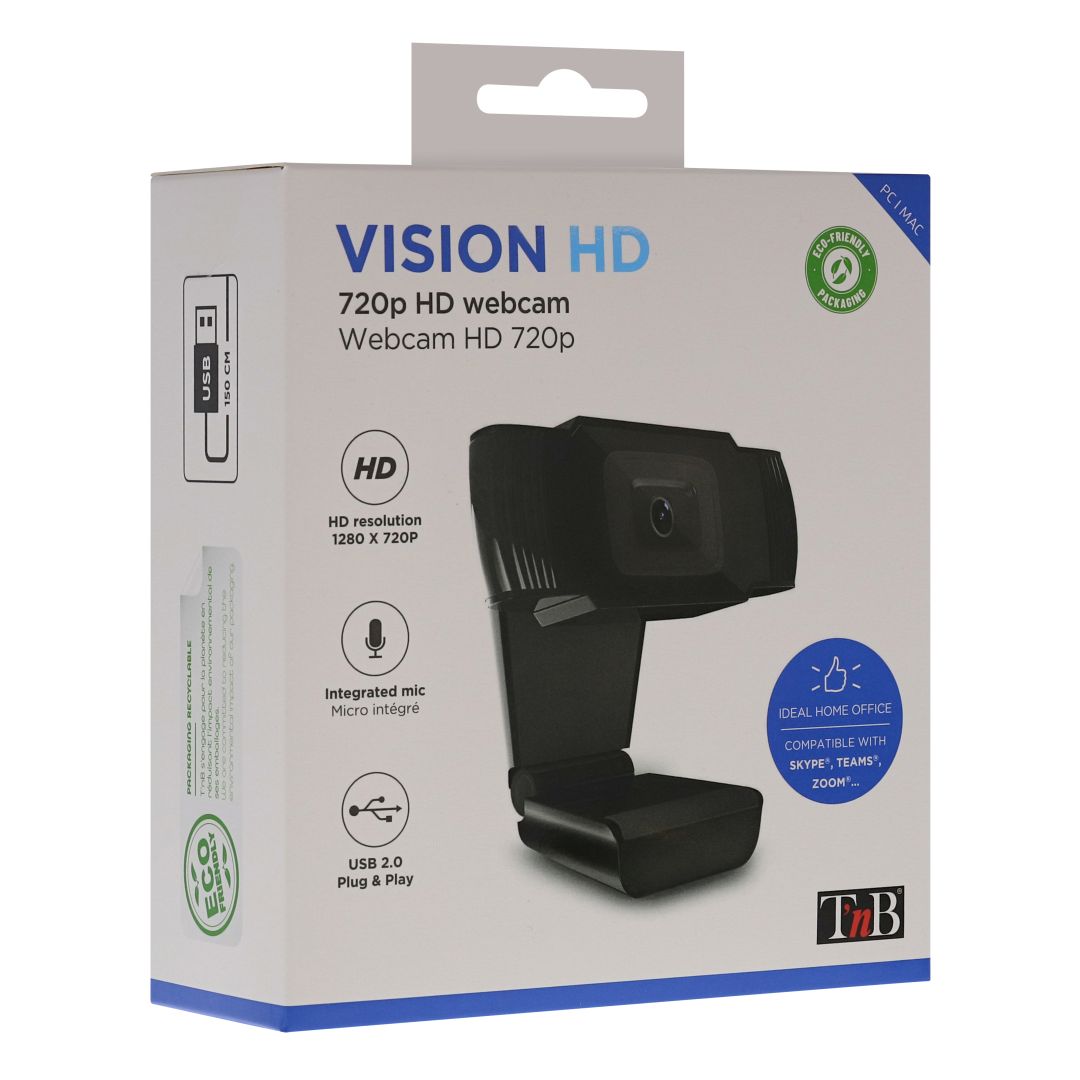 TnB Vision HD 720 P USB Webkamera Black