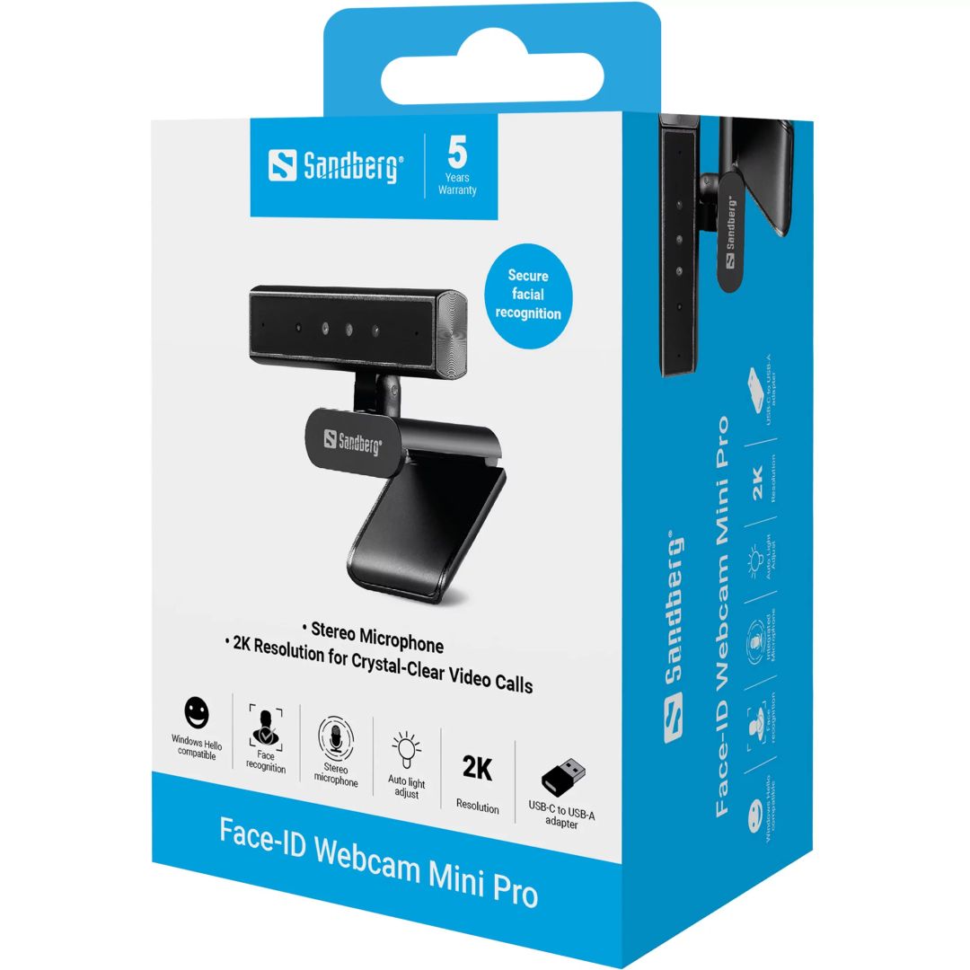 Sandberg Face-ID Webcam Mini Pro Black