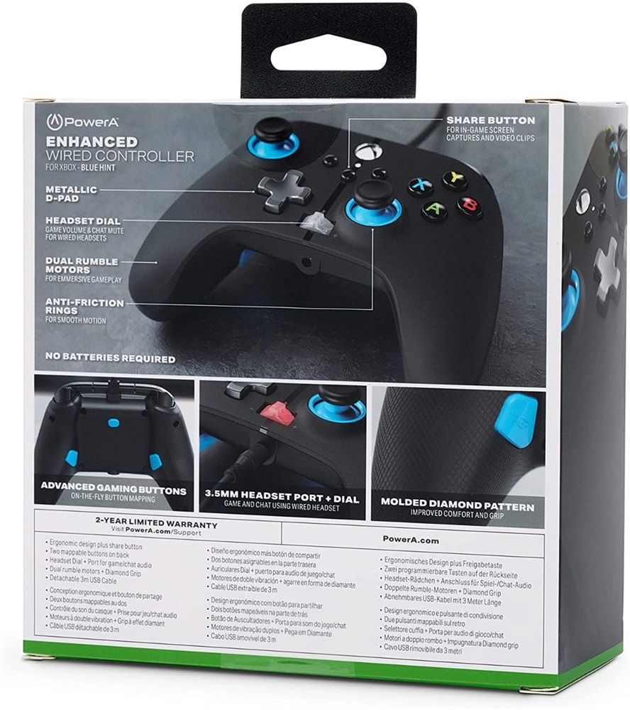 PowerA Enhanced Wired Xbox Series X|S USB Gamepad Blue Hint
