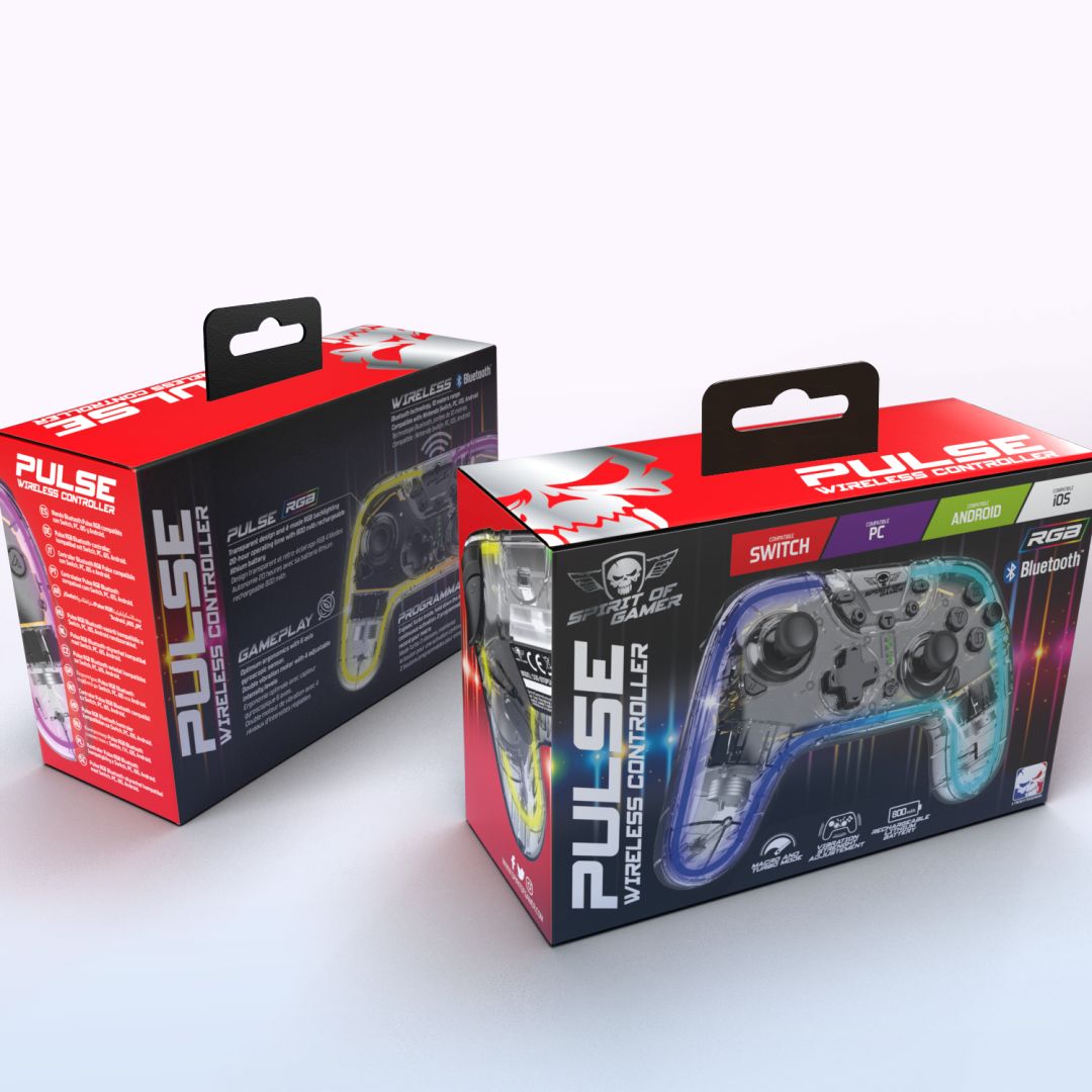 Spirit Of Gamer Pulse Bluetooth RGB Gamepad Transparent