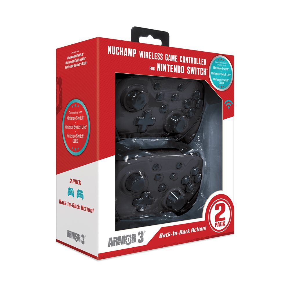 ARMOR3 NuChamp Nintendo Switch Gamepad Black (2pack)