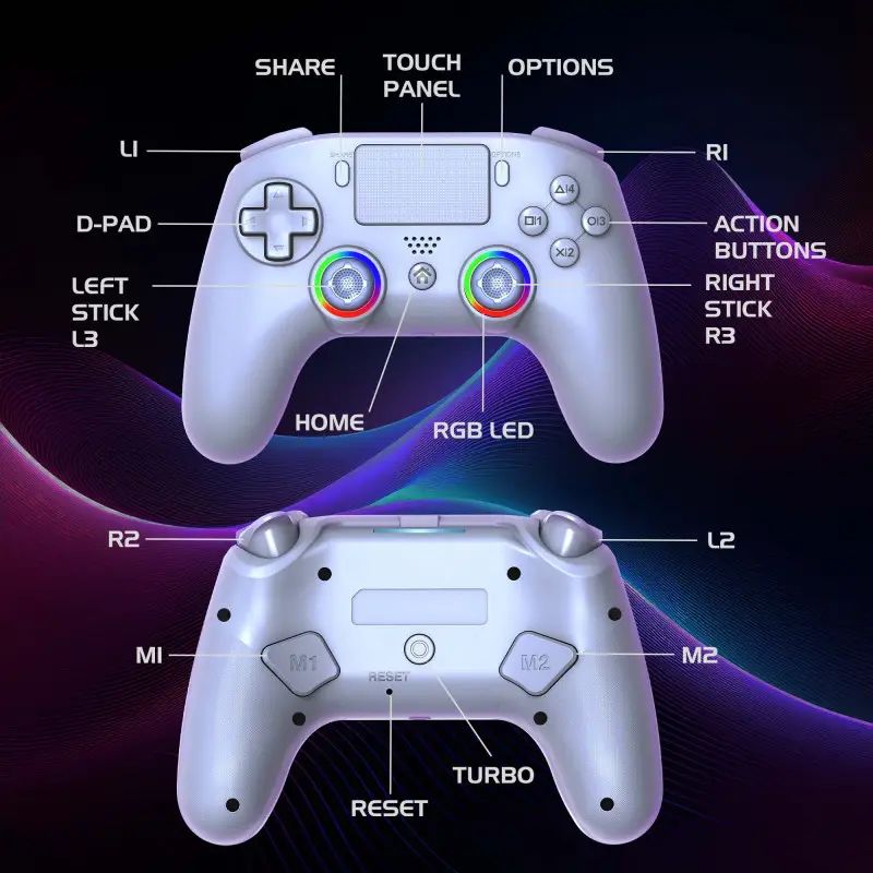 Subsonic PS5 Wireless LED Gamepad White