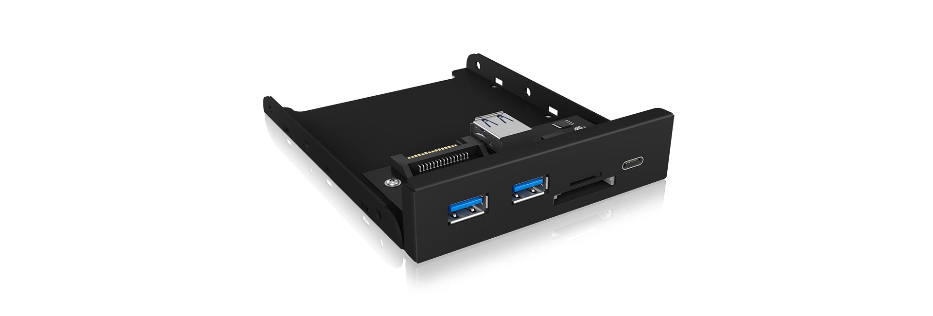 Raidsonic IcyBox IB-HUB1417-I3 Frontpanel with USB 3.0 Type-C and Type-A hub with card reader