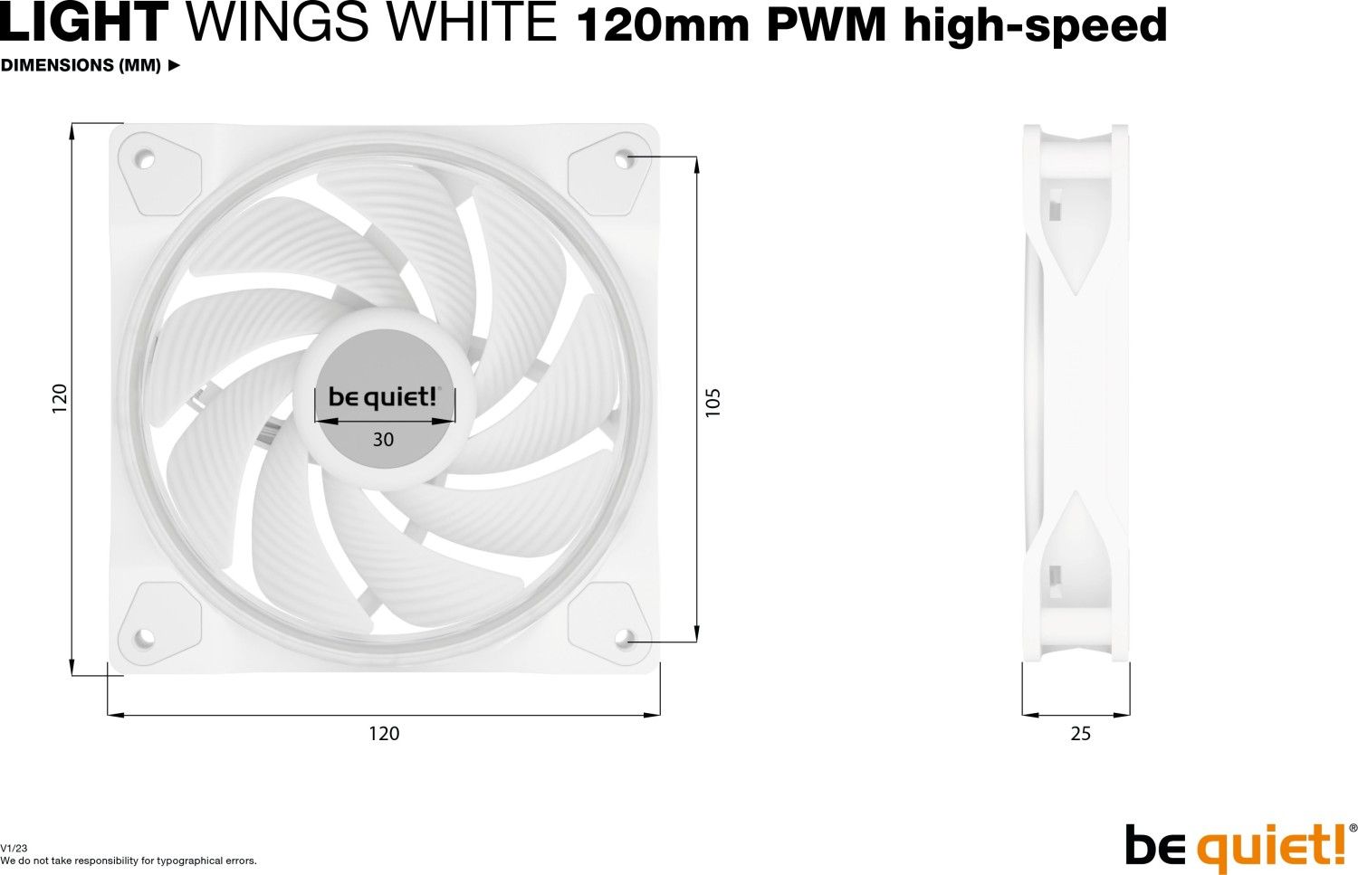 Be quiet! LIGHT WINGS White 120mm PWM high-speed Triple-Pack