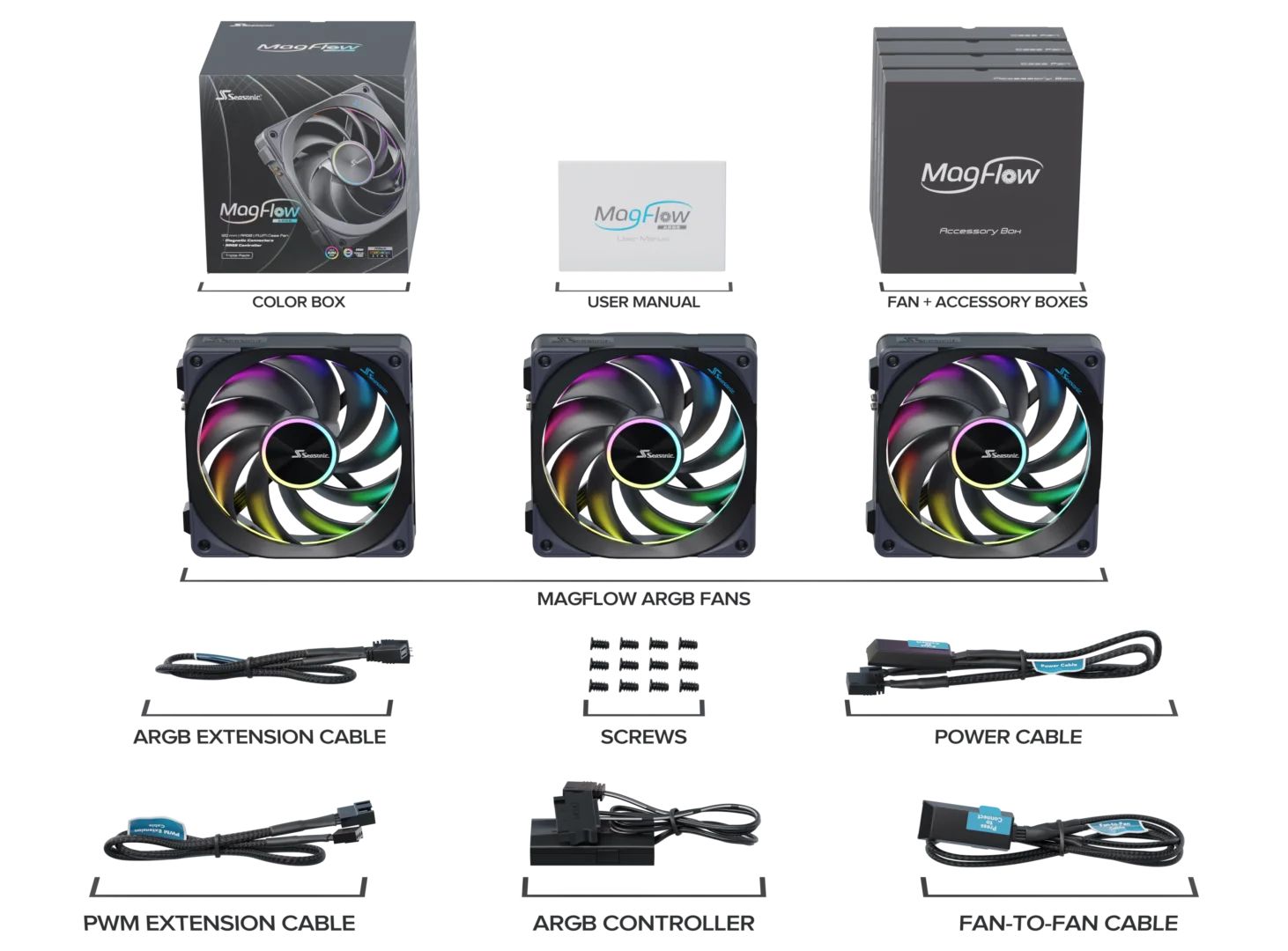 Seasonic MagFlow ARGB 120mm (3-Pack)